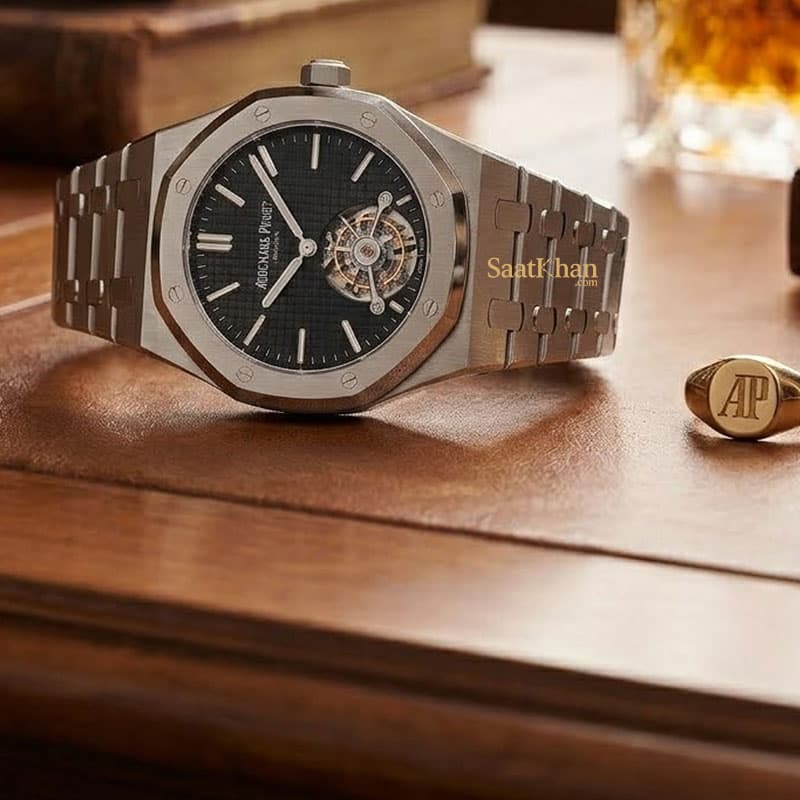 ساعت مردانه اودمار پیگه رویال اوک توربیون اتوماتیک AUDEMARS PIGUET ROYAL OAK TOURBILLON APM026 — تصویر ۳