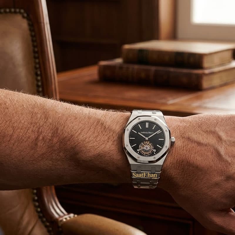 ساعت مردانه اودمار پیگه رویال اوک توربیون اتوماتیک AUDEMARS PIGUET ROYAL OAK TOURBILLON APM026 — تصویر ۲