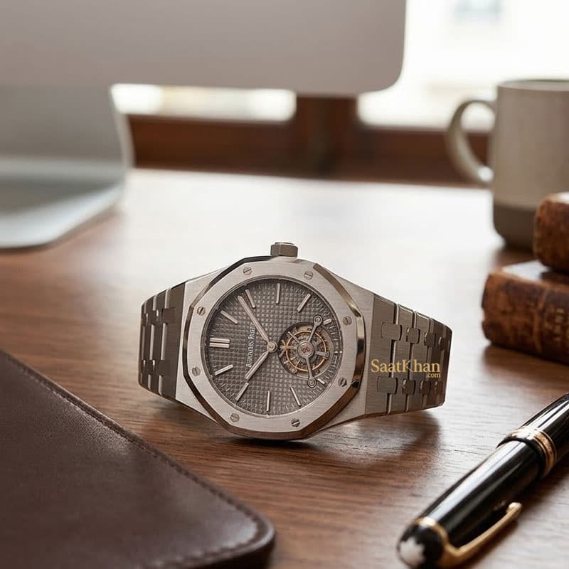 ساعت مردانه اودمار پیگه رویال اوک توربیون اتوماتیک AUDEMARS PIGUET ROYAL OAK TOURBILLON APM025 — تصویر ۴