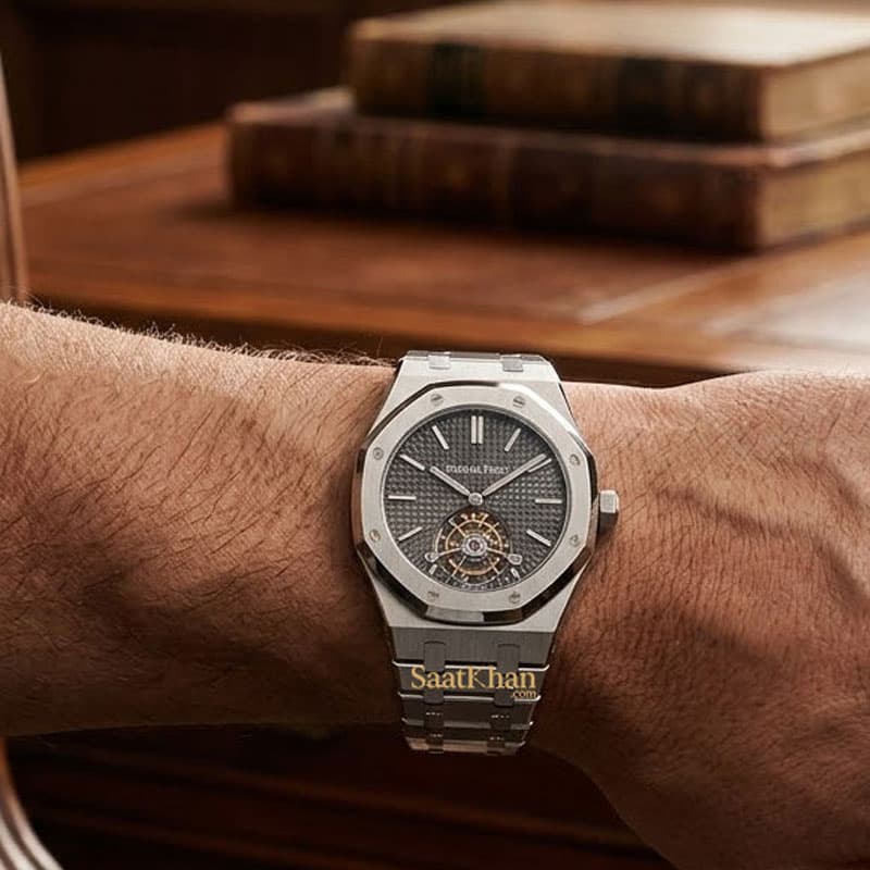 ساعت مردانه اودمار پیگه رویال اوک توربیون اتوماتیک AUDEMARS PIGUET ROYAL OAK TOURBILLON APM025 — تصویر ۳