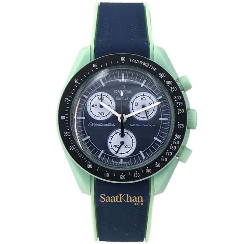 ساعت مردانه زنانه امگا سواچ کوارتز OMEGA SWATCH MISSION ON EARTH POLAR LIGHTS OS026