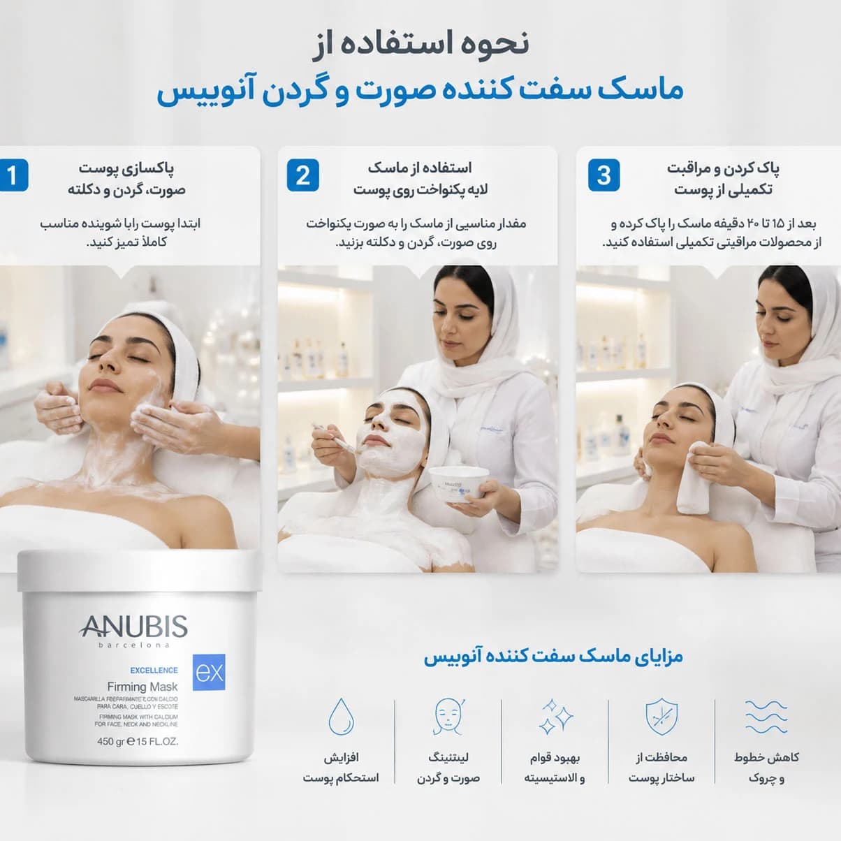 ماسک سفت کننده صورت و گردن آنوبیس 450 گرم — تصویر ۲