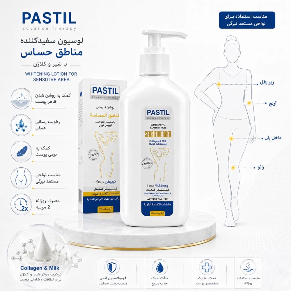 لوسیون سفیدکننده نقاط حساس پاستیل 220 میل — تصویر ۶