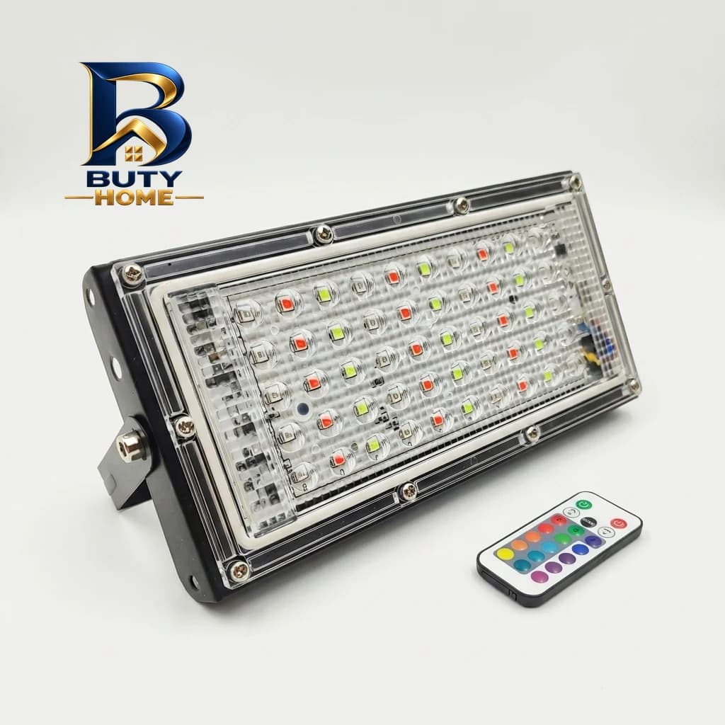 پروژکتور 50 وات نوراک مدل RGB ریموات دار چند رنگ — تصویر ۹