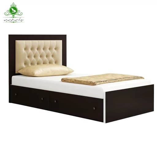 تخت خواب یک و نیم نفره چستر مدل پانتا عرض 120 با کشو بدون تشک مبلمان فرنا مدل 1144765