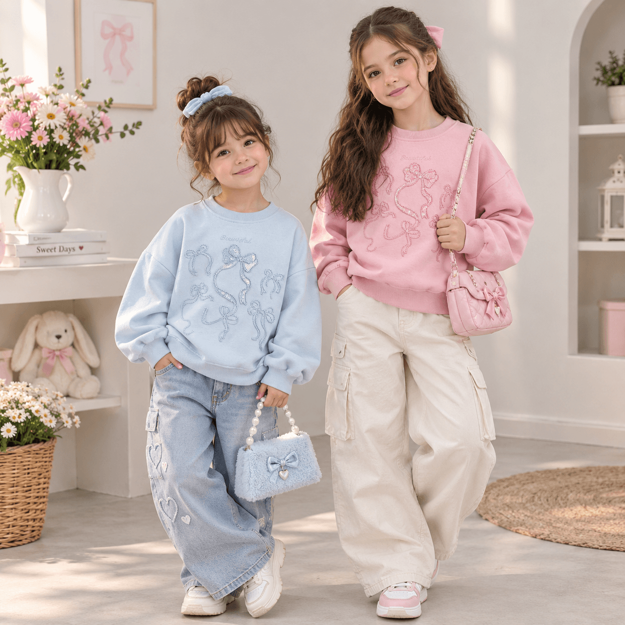 بلوز دخترانه پاپیون کد 458