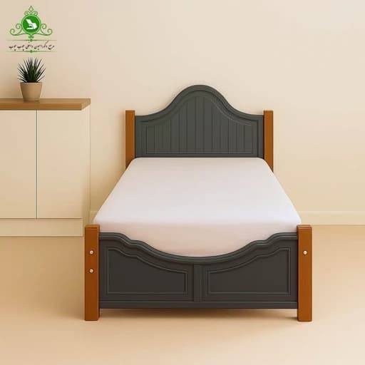 تخت خواب یک و نیم نفره MDF وکیوم مدل کیان عرض 120 بدون تشک مبلمان فرنا مدل 1144753