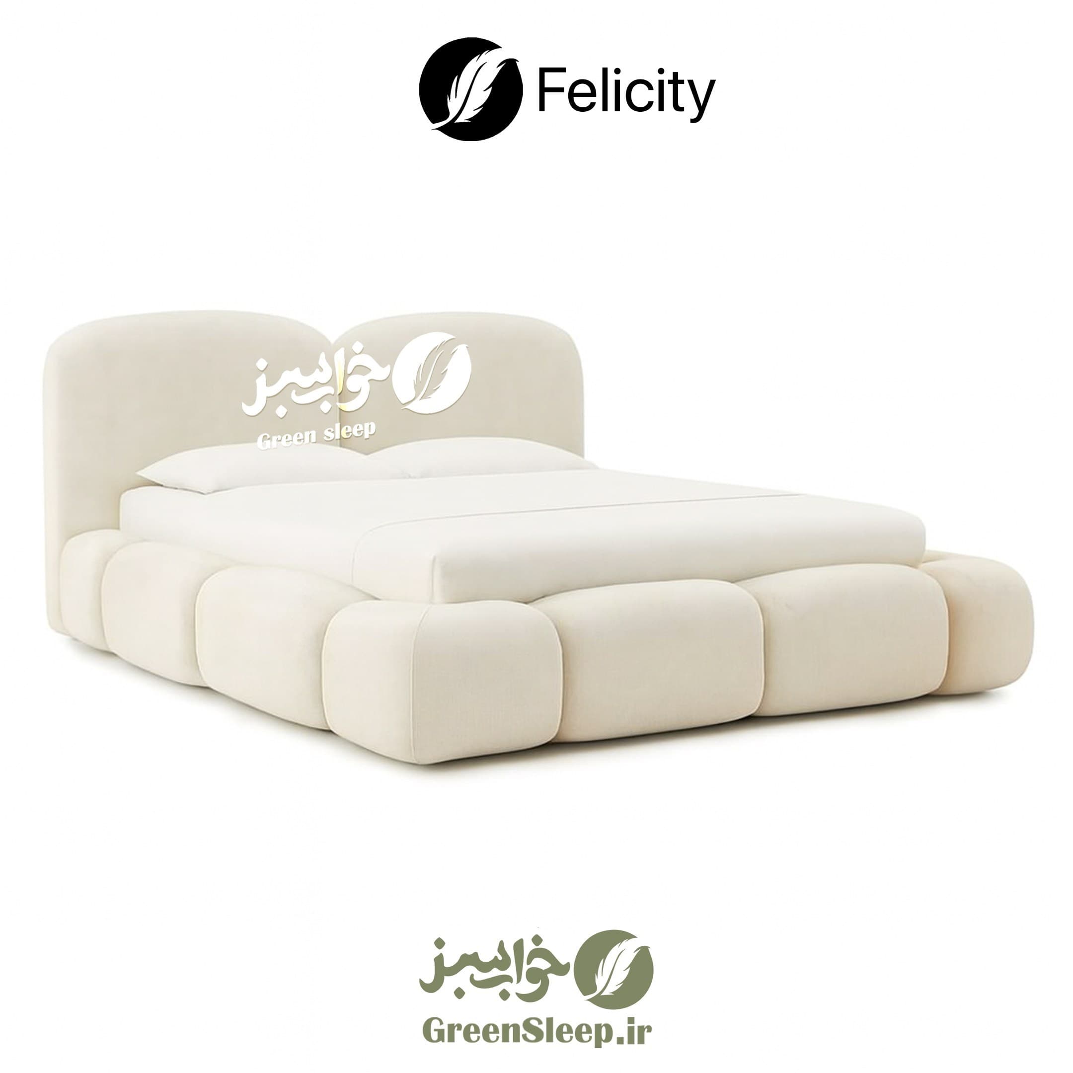 تخت خواب طرح تدی مدل فلیسیتی دو نفره 140 در 200 + کفی تخت چوبی مبلمان فرنا مدل 1144719 — تصویر ۳