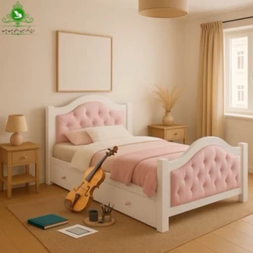 تخت خواب دخترانه تمام ام دی اف می باشد F236 مبلمان فرنا مدل 1144712