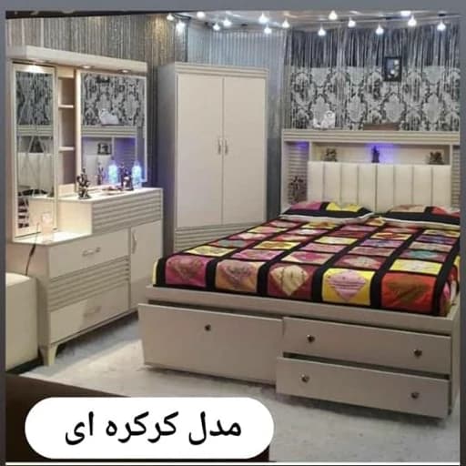 تخت خواب دونفره همراه با لوازم کد 322 مبلمان فرنا مدل 1144697