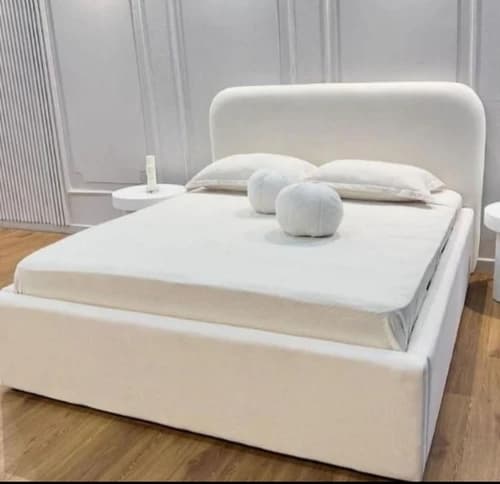تخت خواب دو نفره 160 200 پارچه خورتمام لمسه مبلمان فرنا مدل 1144668