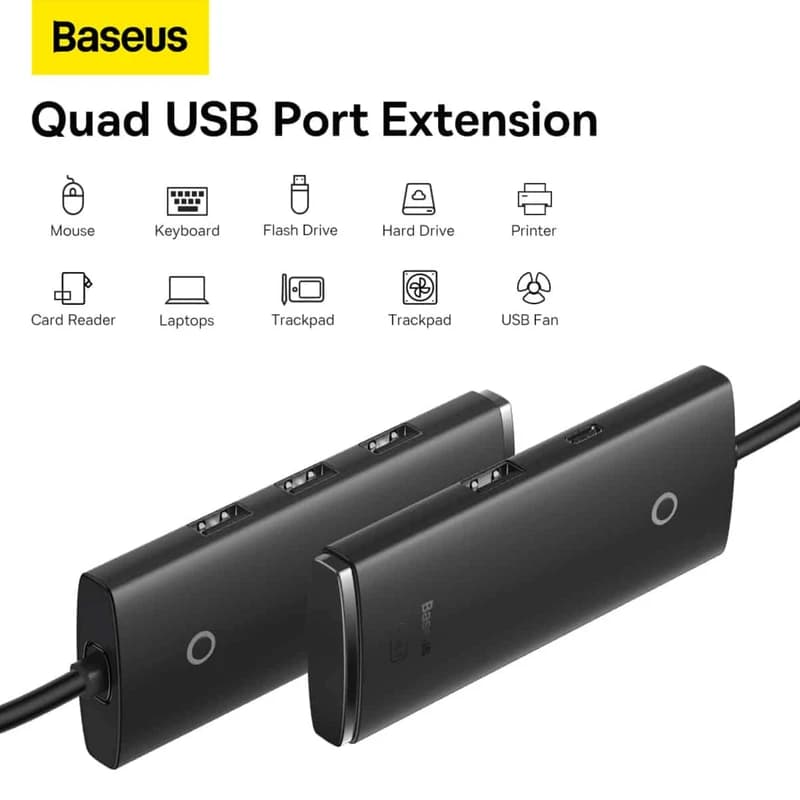 هاب 4 پورت باسئوس مدل BS-OH094 طول 25 سانتی متر — تصویر ۴