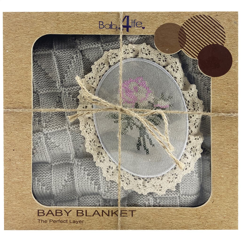 پتو بافت گل دار جعبه ای بی بی فورلایف Baby4Life — تصویر ۳