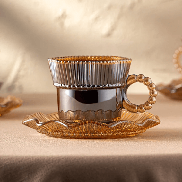 سرویس قهوه خوری 6 نفره امسان مدل Hatri Var Amber — تصویر ۲
