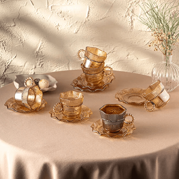 سرویس قهوه خوری 6 نفره امسان مدل Hatri Var Amber — تصویر ۸