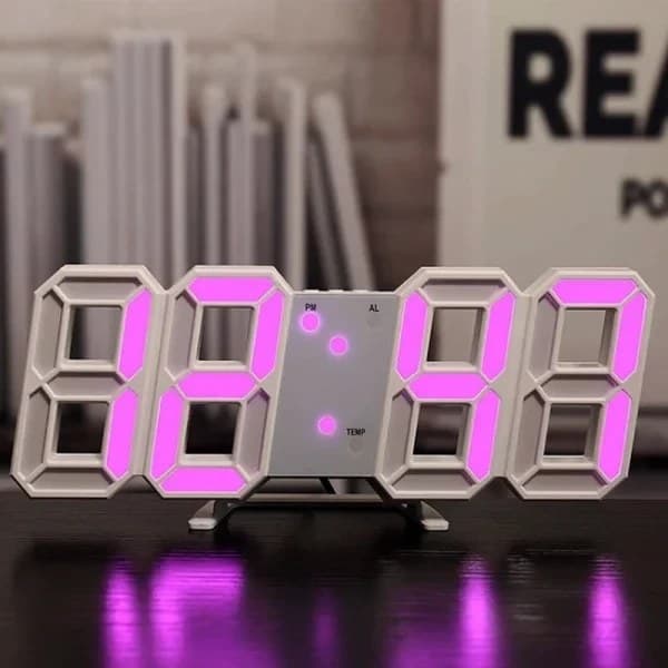 ساعت دیجیتال سه‌بعدی LED با طراحی مدرن