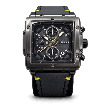 ساعت مچی مردانه توبولار کرونو کوارتز مربعی بند چرمی | Tubular Men’s Square Chronograph Quartz Leather Strap Watch