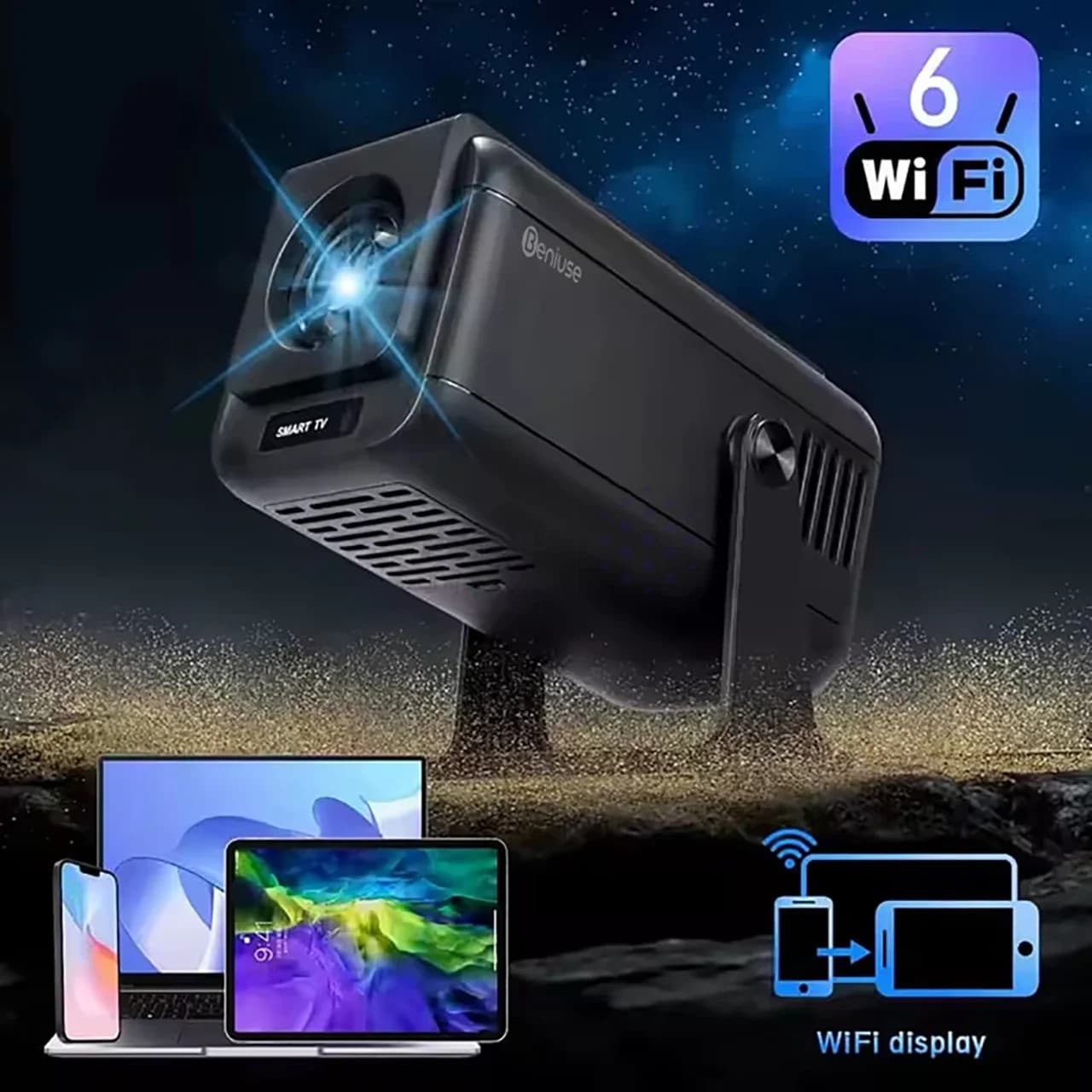 ویدئوپروژکتور Beniuse مدل BE-VP10 – مشکی — تصویر ۳
