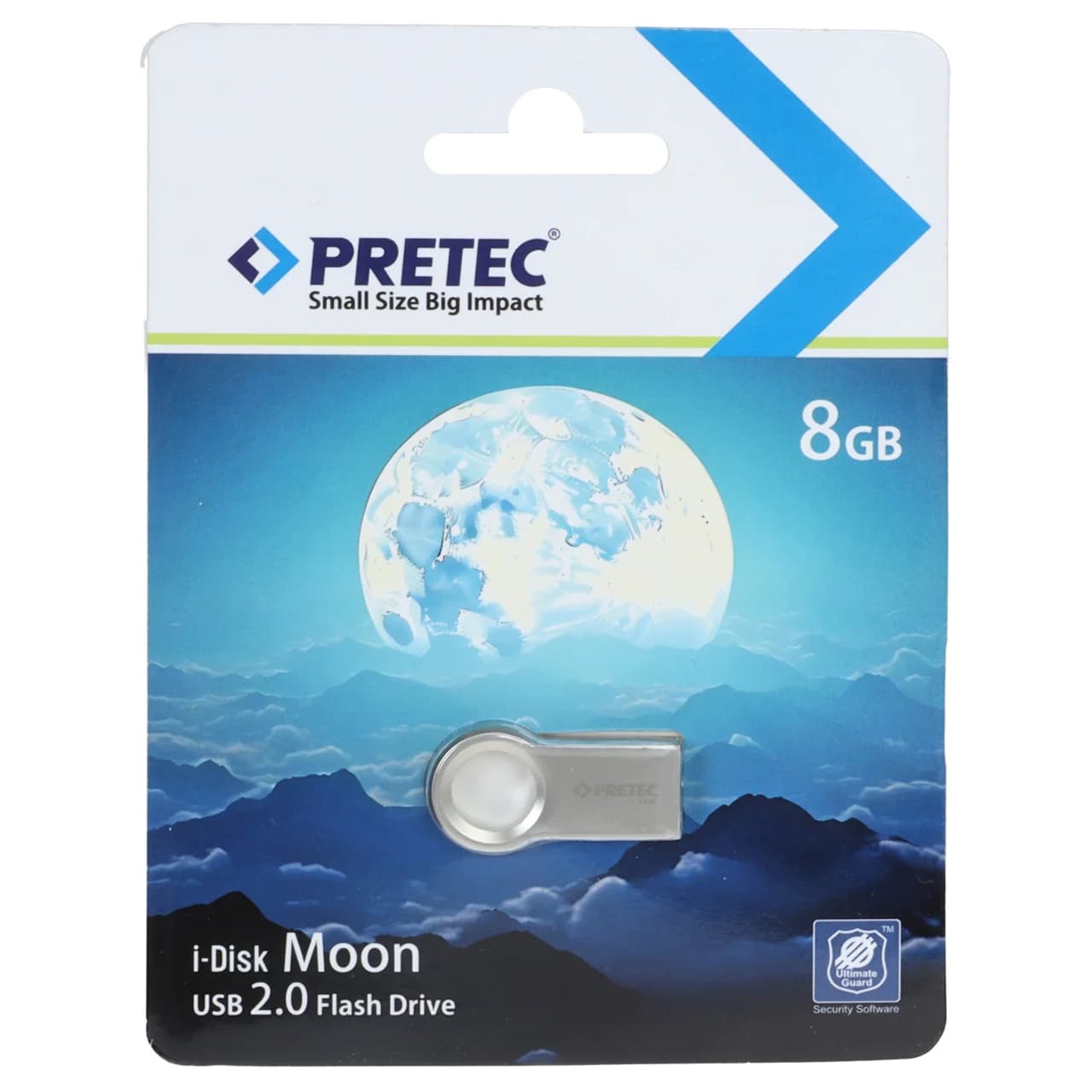 فلش مموری Pretec USB2.0 مدل Moon ظرفیت 8GB – نقره ای (گارانتی فراگامان)