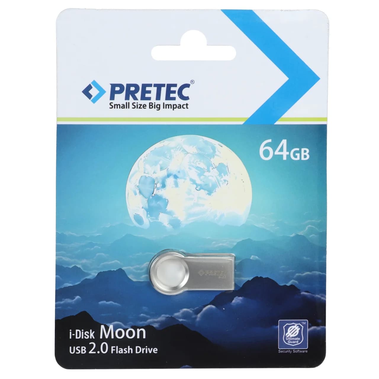 فلش مموری Pretec USB2.0 مدل Moon ظرفیت 64GB – نقره ای (گارانتی فراگامان)