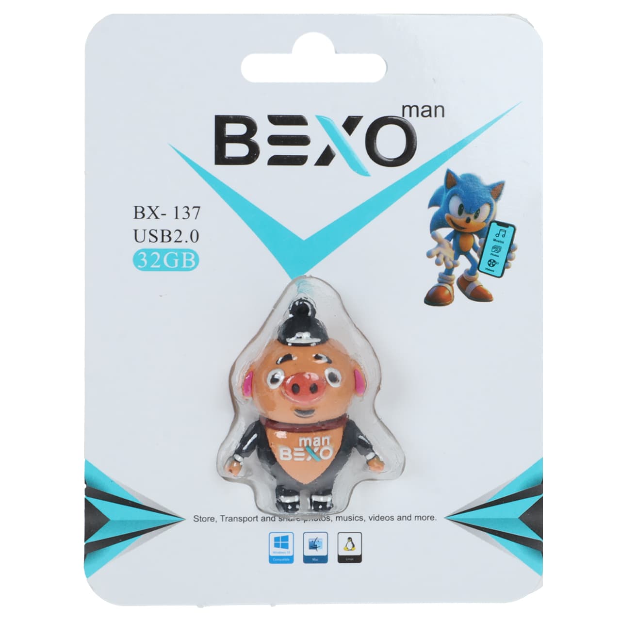 فلش مموری BEXO USB2.0 مدل BX-121 ظرفیت 32GB – عروسکی (گارانتی داده پردازی آواتک) — تصویر ۴
