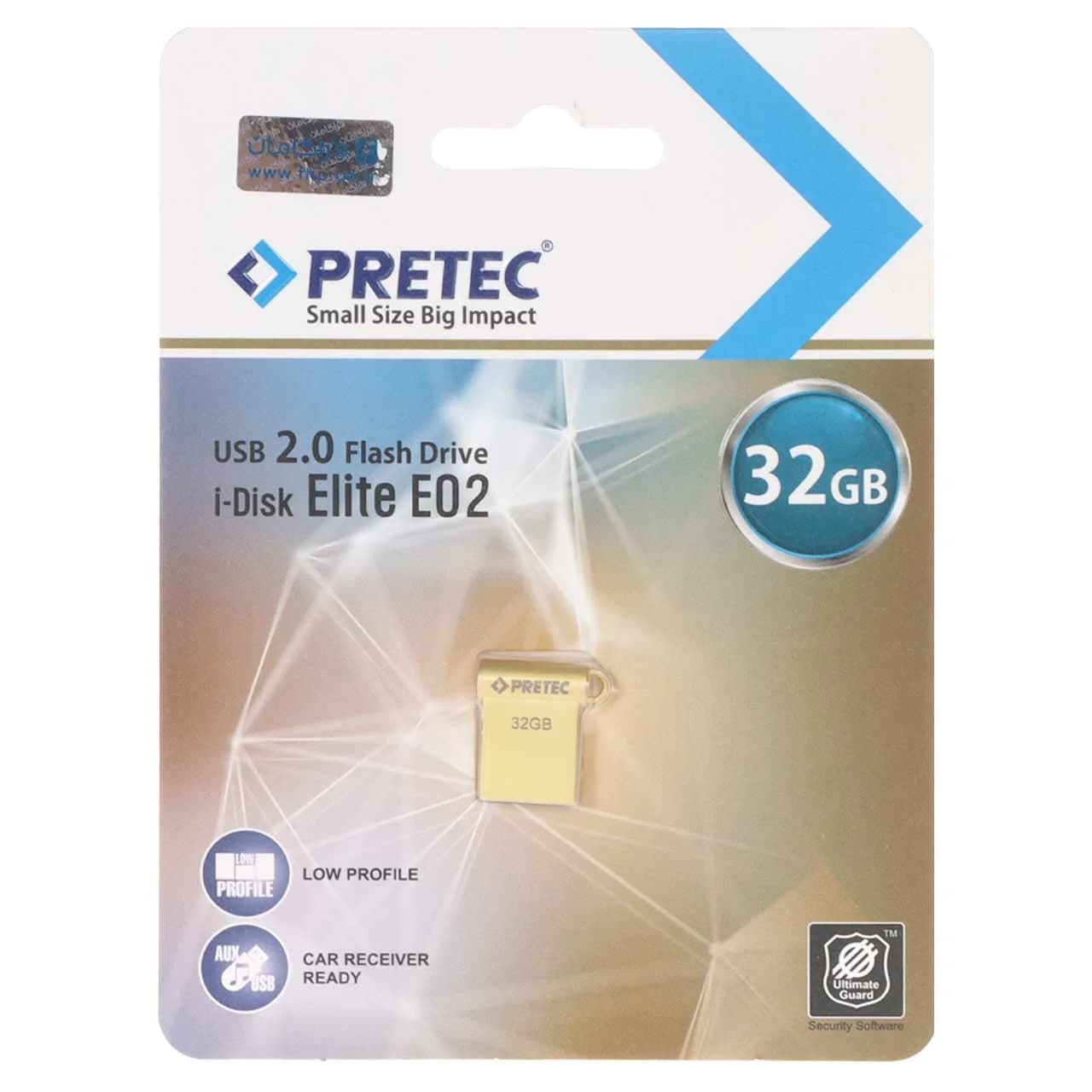 Pretec Elite E02 USB 2.0 Flash Memory – 32GB – طلایی (گارانتی فراگامان)