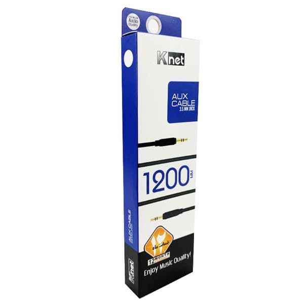 کابل AUX انتقال صدای 3.5میلی متری KNET طول 1.2 متر