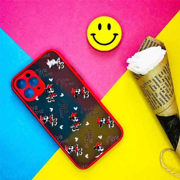 قاب محافظ لنزدار میکی موس آیفون مدل 11PRO قرمز
