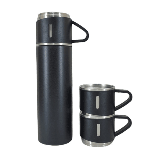 فلاسک کادویی Vacuum flask set گنجایش 0.5 لیتر به همراه 3 عدد لیوان