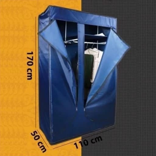 کمد‌برزنتی پارچه ایی تاشو جا لباسی عرض 110 سانت طبقه دار مبلمان اورلین مدل 975993