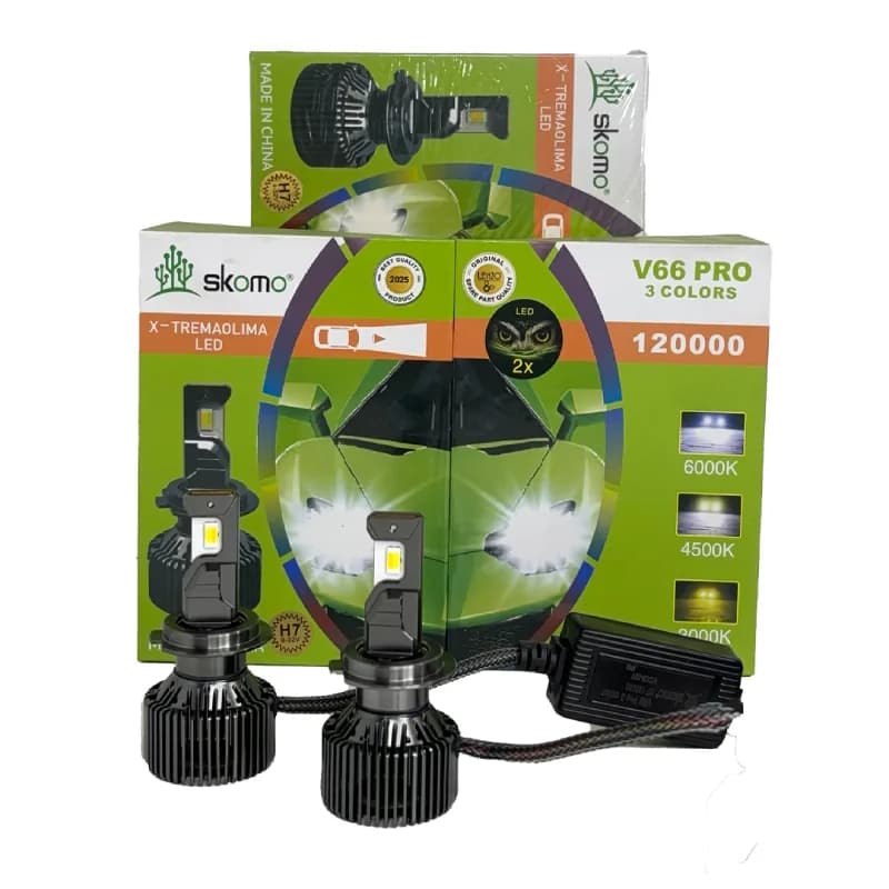 هدلایت LENZO مدل V66 سه رنگ پایه H7