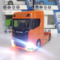 اسباب بازی – ماکت کامیون – کشنده اسکانیا 770 اس – Scania 770 S – فلزی – عقبکش، موزیکال، چراغدار – دارای جعبه — تصویر ۴