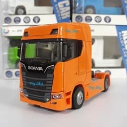 اسباب بازی – ماکت کامیون – کشنده اسکانیا 770 اس – Scania 770 S – فلزی – عقبکش، موزیکال، چراغدار – دارای جعبه — تصویر ۶