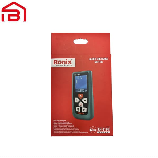 متر لیزری 60 متری با صفحه نمایشگر رنگ رونیکس مدل RH-9196 — تصویر ۲