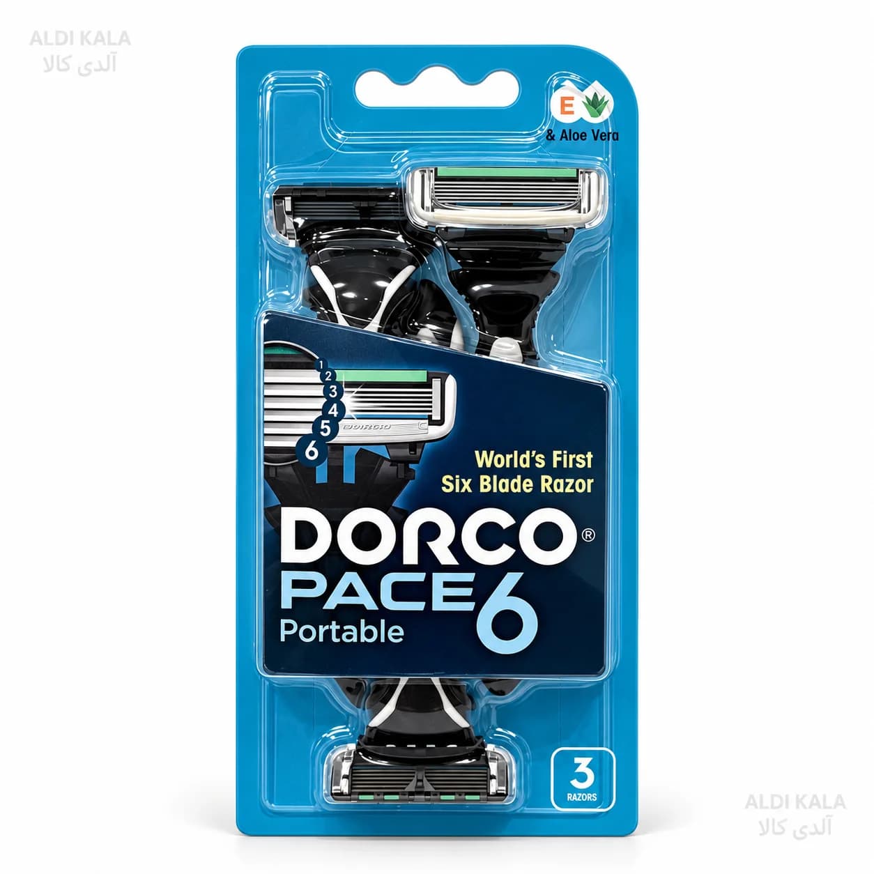 خودتراش ۶ لبه دورکو Pace 6 Portable بسته ۱۲ عددی، هر بسته ۳ عدد