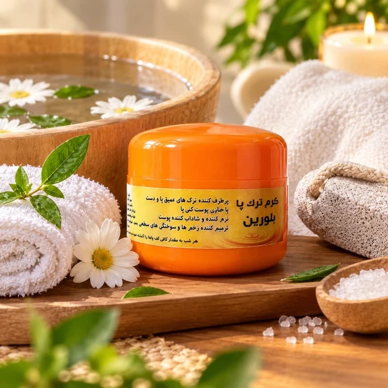کرم ترک پا بلورین، از بین برنده ترک های عمیق دست و پا، ترمیم میخچه، ترمیم زخم ها و سوختگی های سطحی