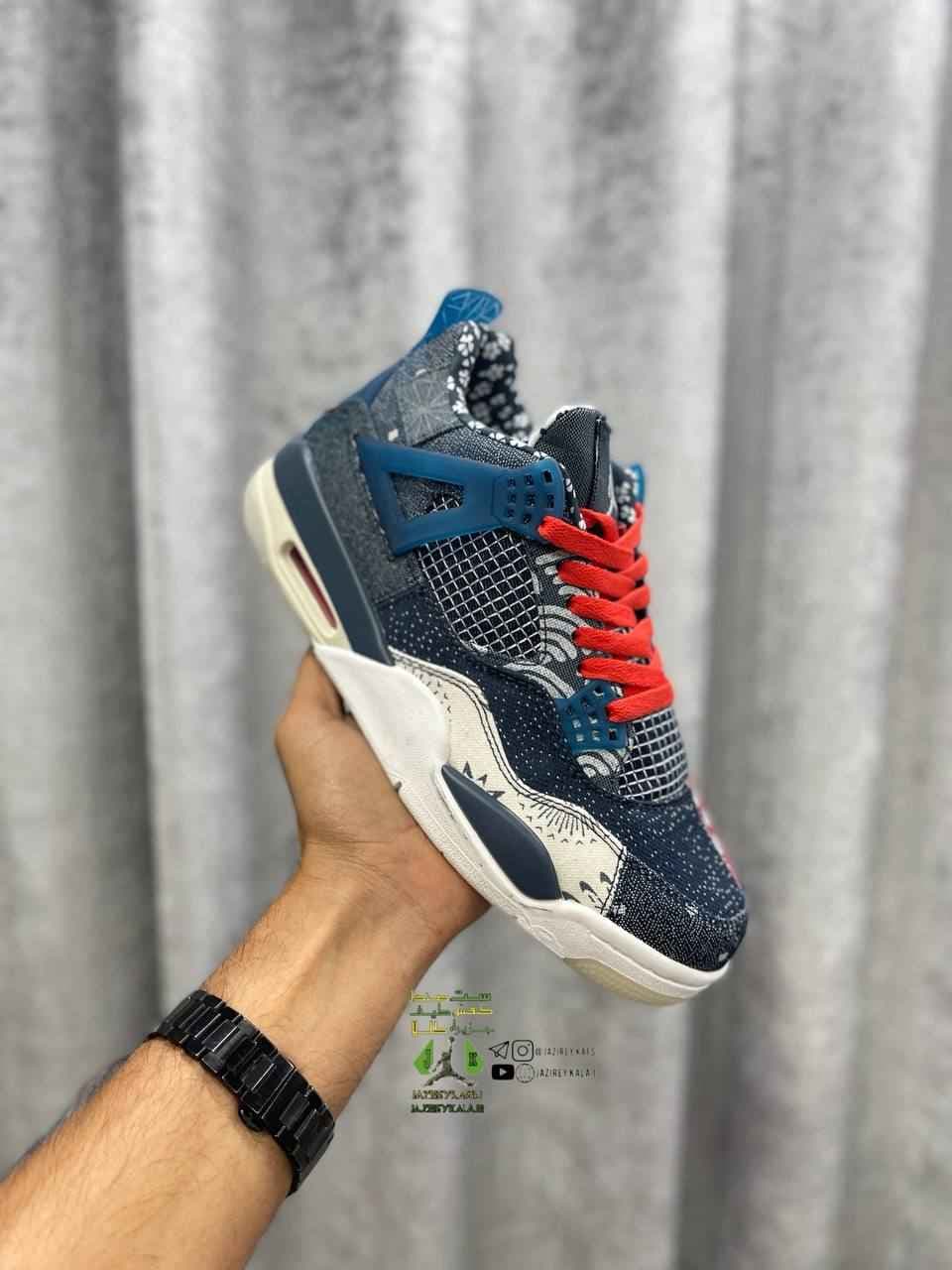 کتانی نایک ایر جردن nike airjordan 4 آبی