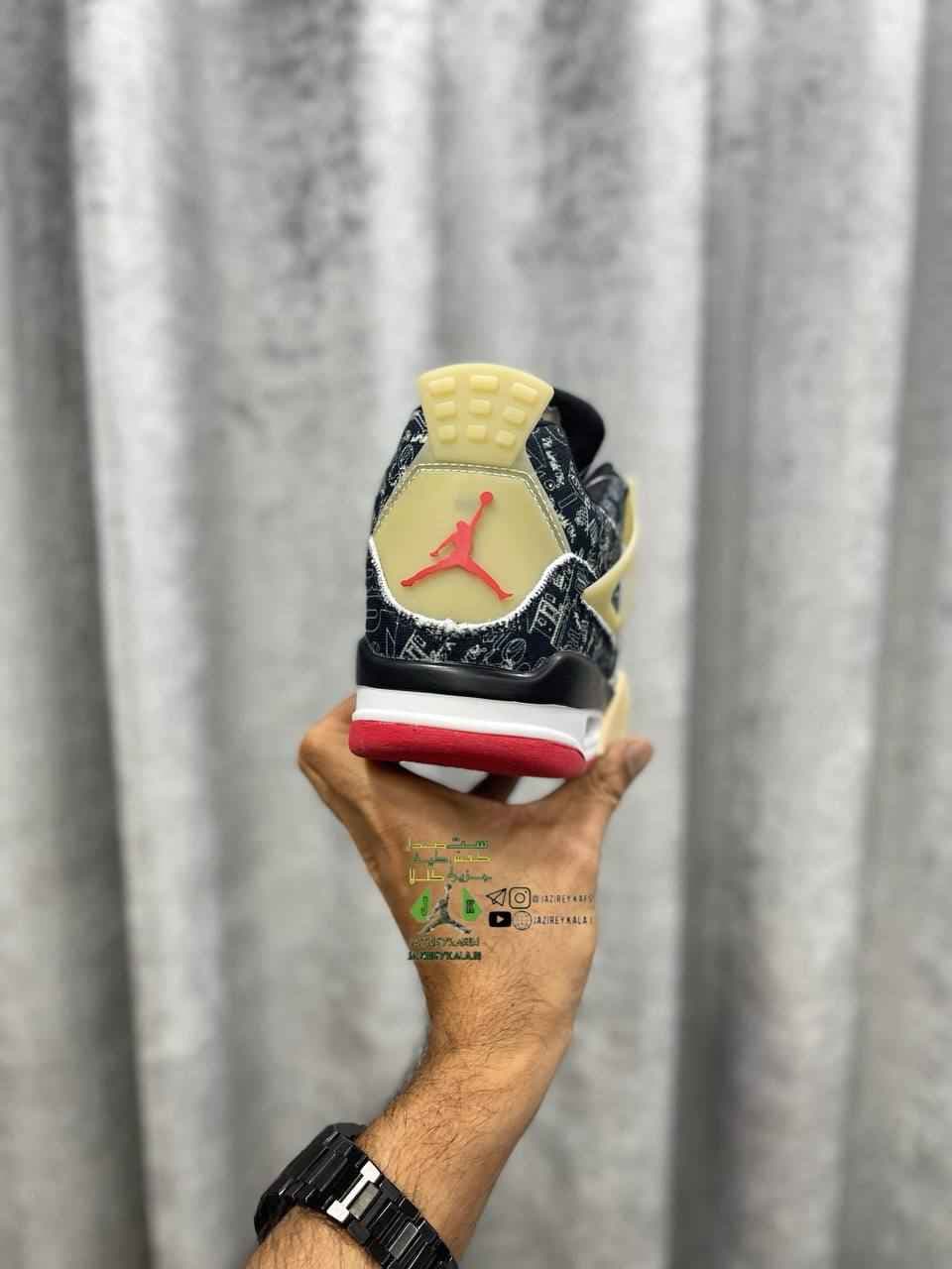 کتانی نایک ایر جردن nike airjordan 4 مشکی — تصویر ۳