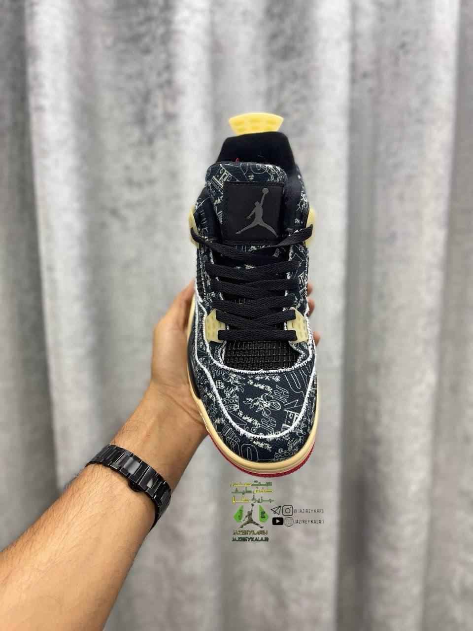 کتانی نایک ایر جردن nike airjordan 4 مشکی — تصویر ۴