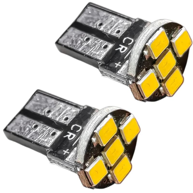 لامپ چراغ کوچک جلو و پلاک خودرو تک حالته فورس مدل SMD کد Limo.YLW پایه تک کنتاکت مناسب برای ساینا و کوییک بسته ۲ عددی