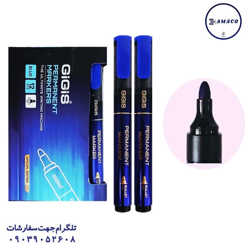 جیجیس – ماژیک معمولی آبی سر گرد