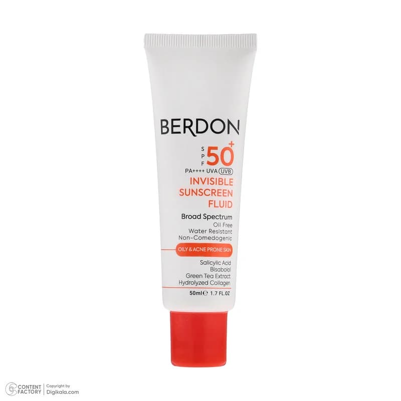 فلوئید ضد آفتاب بدون رنگ صورت بردون spf50 مدل Broad Spectrum محافظ UVA،UVB مناسب پوست‌های چرب و آکنه‌دار حجم 50 میلی لیتر — تصویر ۴