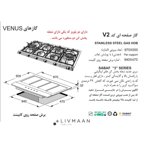 اجاق گاز اخوان مدل V2 — تصویر ۲