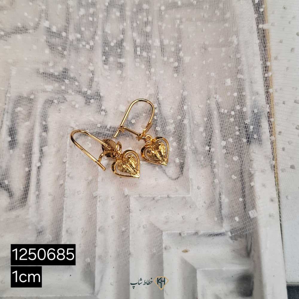 گوشواره CityGold بچگانه قلبی وسط قلب طرح2 (6جفتی)