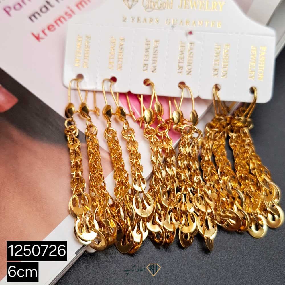 گوشواره CityGold پولکی لیزری بیروتی طرح3 (6جفتی) — تصویر ۲
