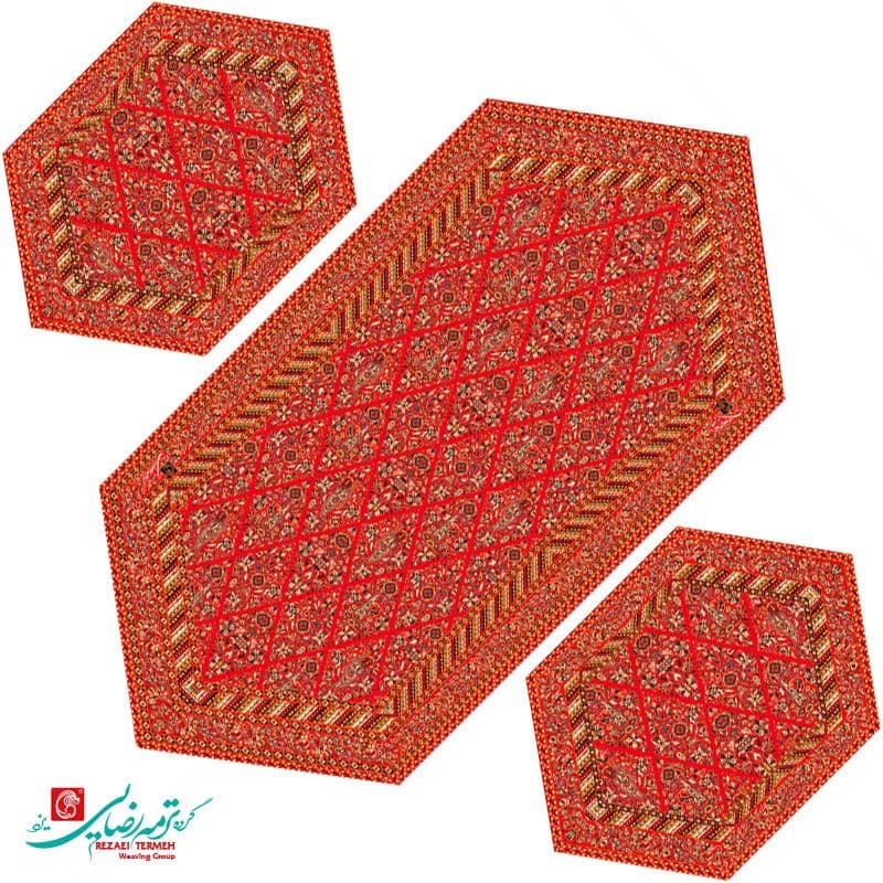 رومیزی جلو مبلی سری رانر ترمه طرح ماهان — تصویر ۵