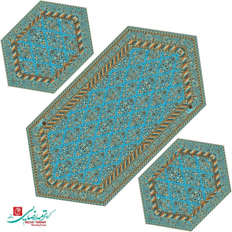 رومیزی جلو مبلی سری رانر ترمه طرح ماهان