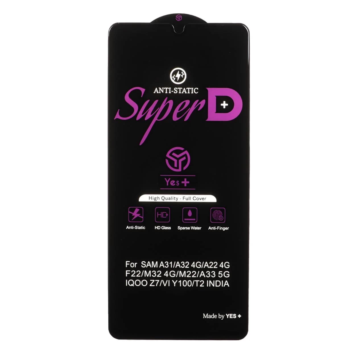 محافظ صفحه نمایش شیشه ای Super D Anti Static Yes Plus مدل Samsung Galaxy A31 / A32 4G / A33 5G / A22 4G / F22 4G / M22 / M32 4G