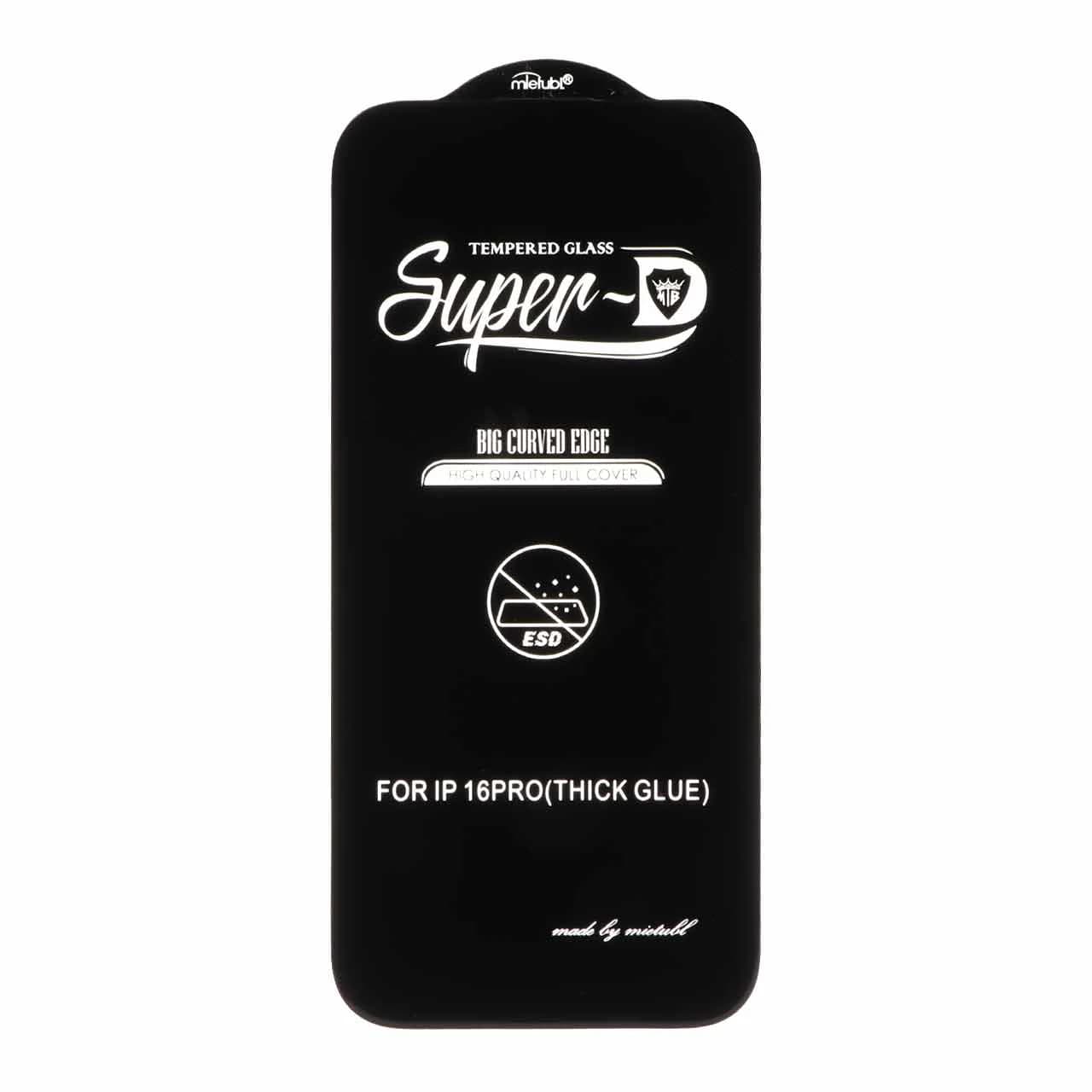 محافظ صفحه نمایش شیشه ای Full Cover Super D Mietubl مدل Apple iPhone 17 / iPhone 16 Pro