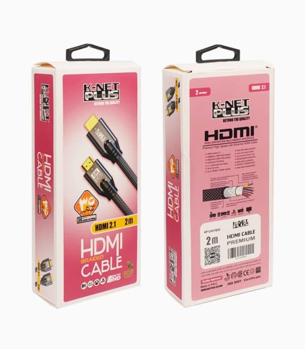 کابل ۲٫۱ HDMI کی نت پلاس ۲ متری کنفی KP-CH21B20 — تصویر ۴